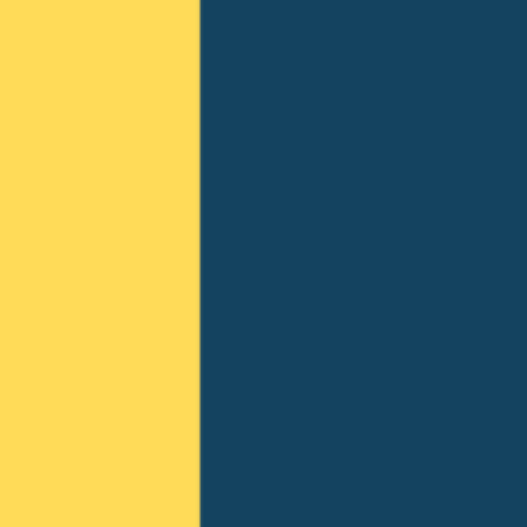 Two vertical color blocks side by side — a bright yellow on the left and a deep navy blue on the right.