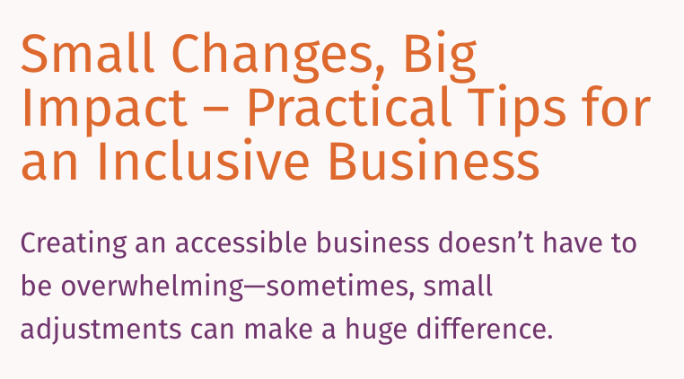 Large orange heading on a cream background passing WCAG color contrast standards for large text.