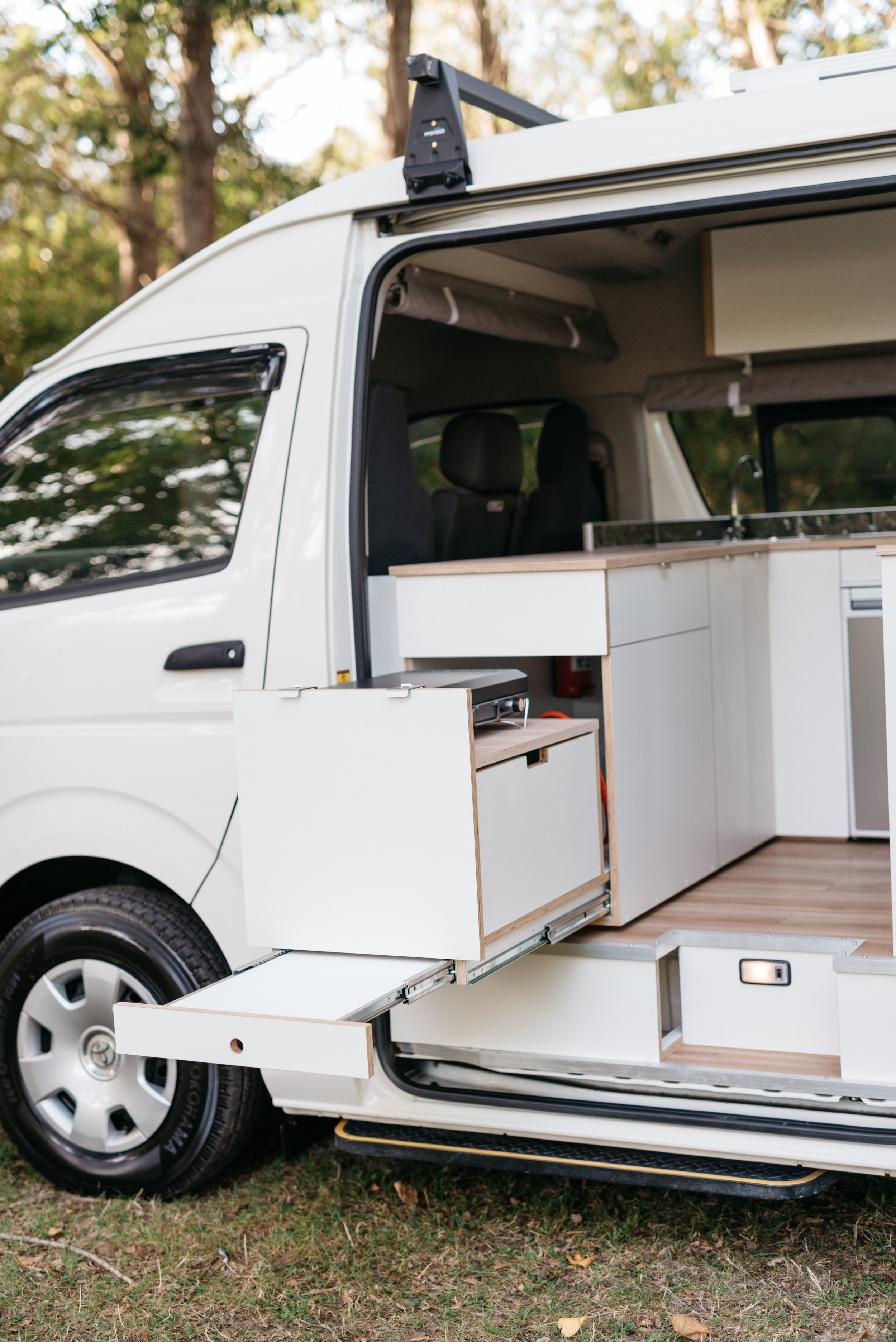 Toyota Hiace Camper Conversion Kitchen and Cooker