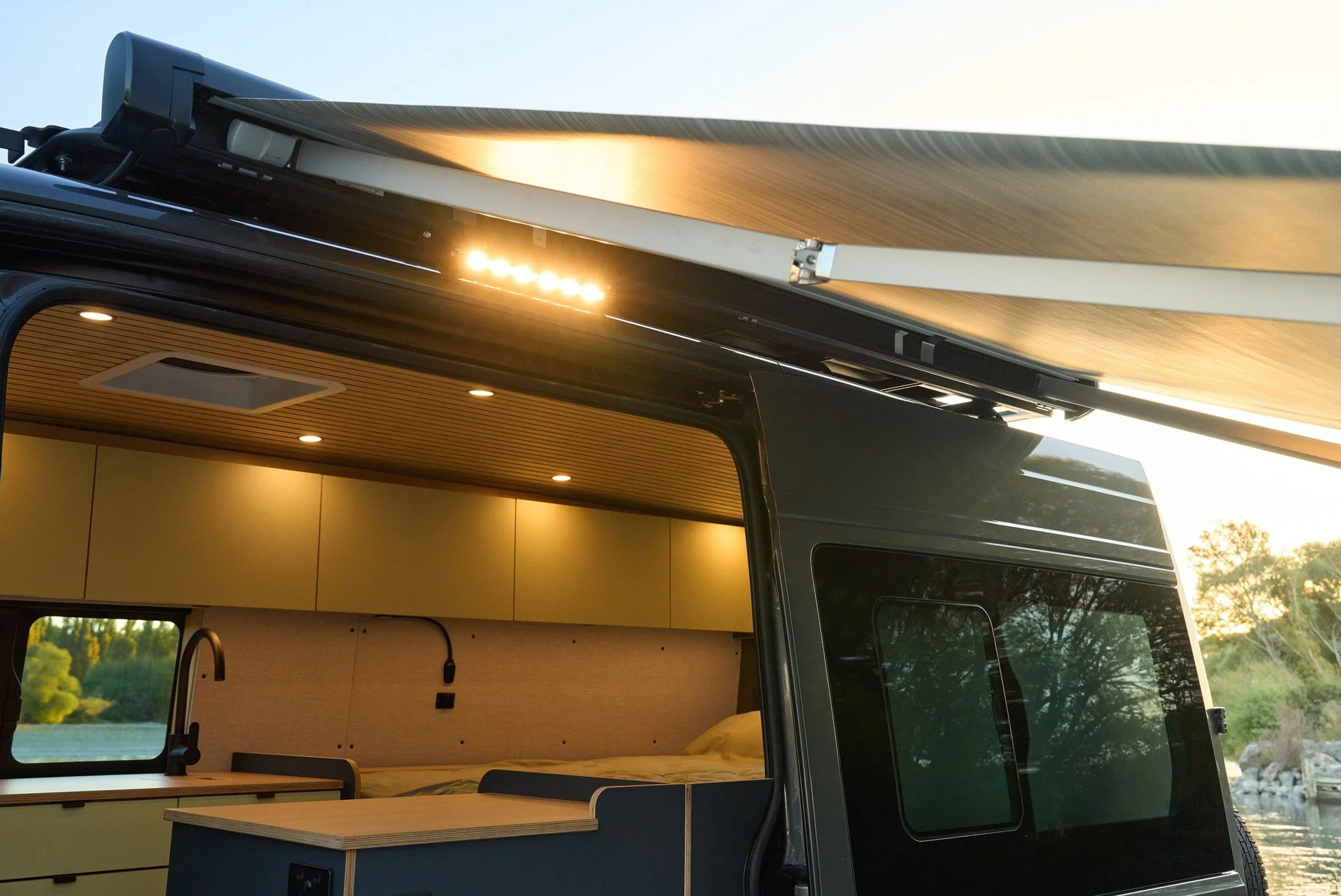 We focus a lot on the interior of our custom campervan conversions because that's where the bulk of the work goes. But what about the outside?

For rugged adventure vehicles, additional exterior lights are a must-have. Whether you plan to go off-road