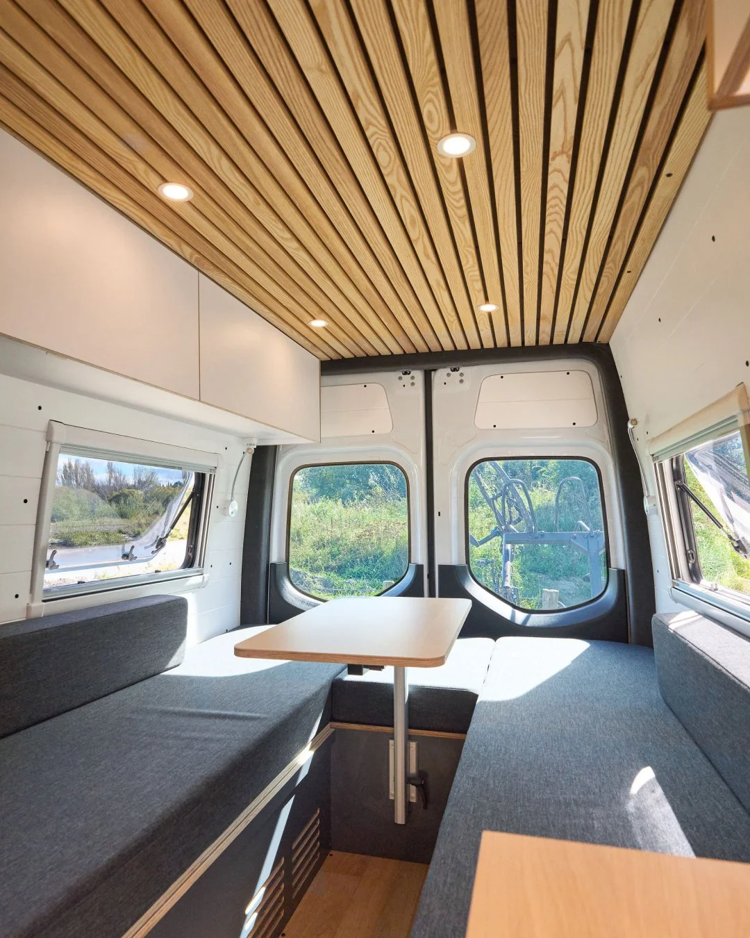 If there&rsquo;s one feature that stops people in their tracks in Ken&rsquo;s van, it&rsquo;s this: the hand-cut hardwood ceiling.

Coming from a building background, Ken wanted to go above and beyond. Every single batten was precision-cut and hand-a