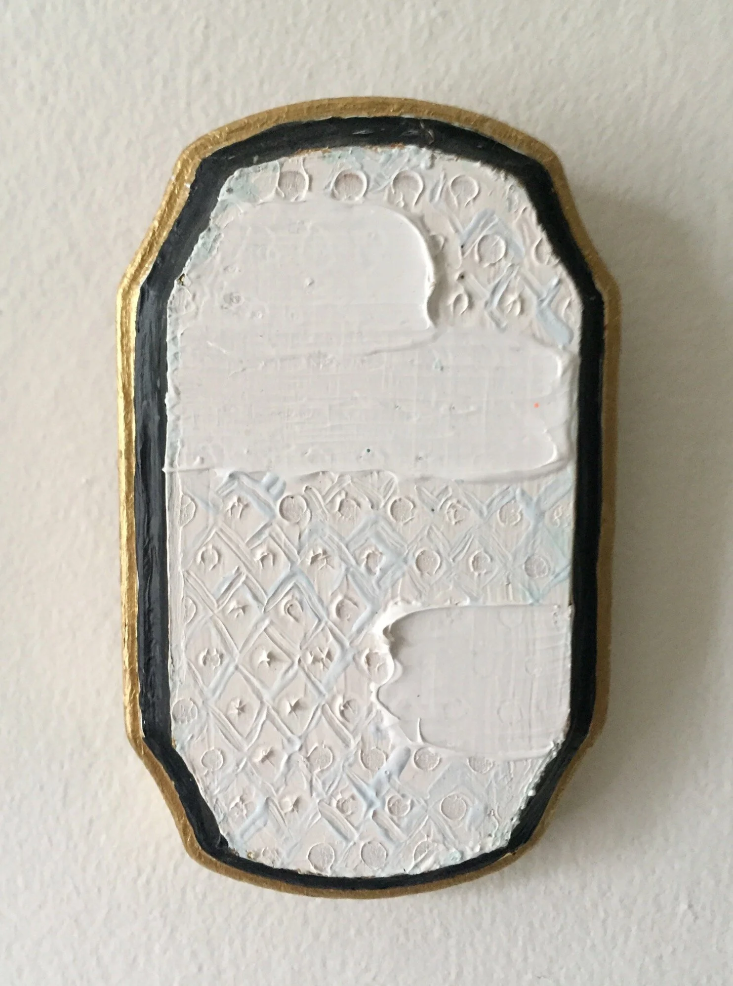 Acrylic on shaped wood panel4.5”x3.5”