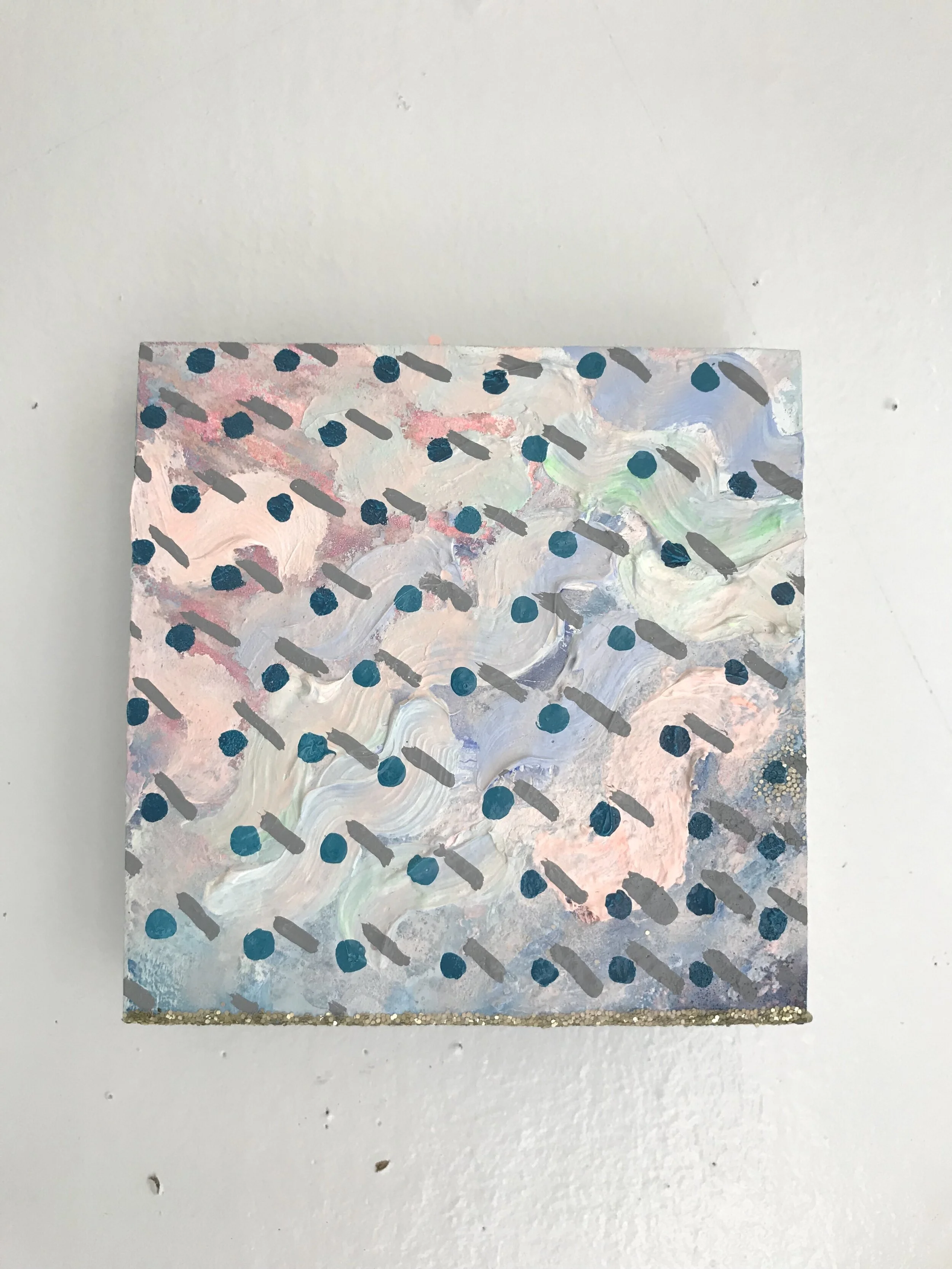 Acrylic and glitter on panel6”x6”