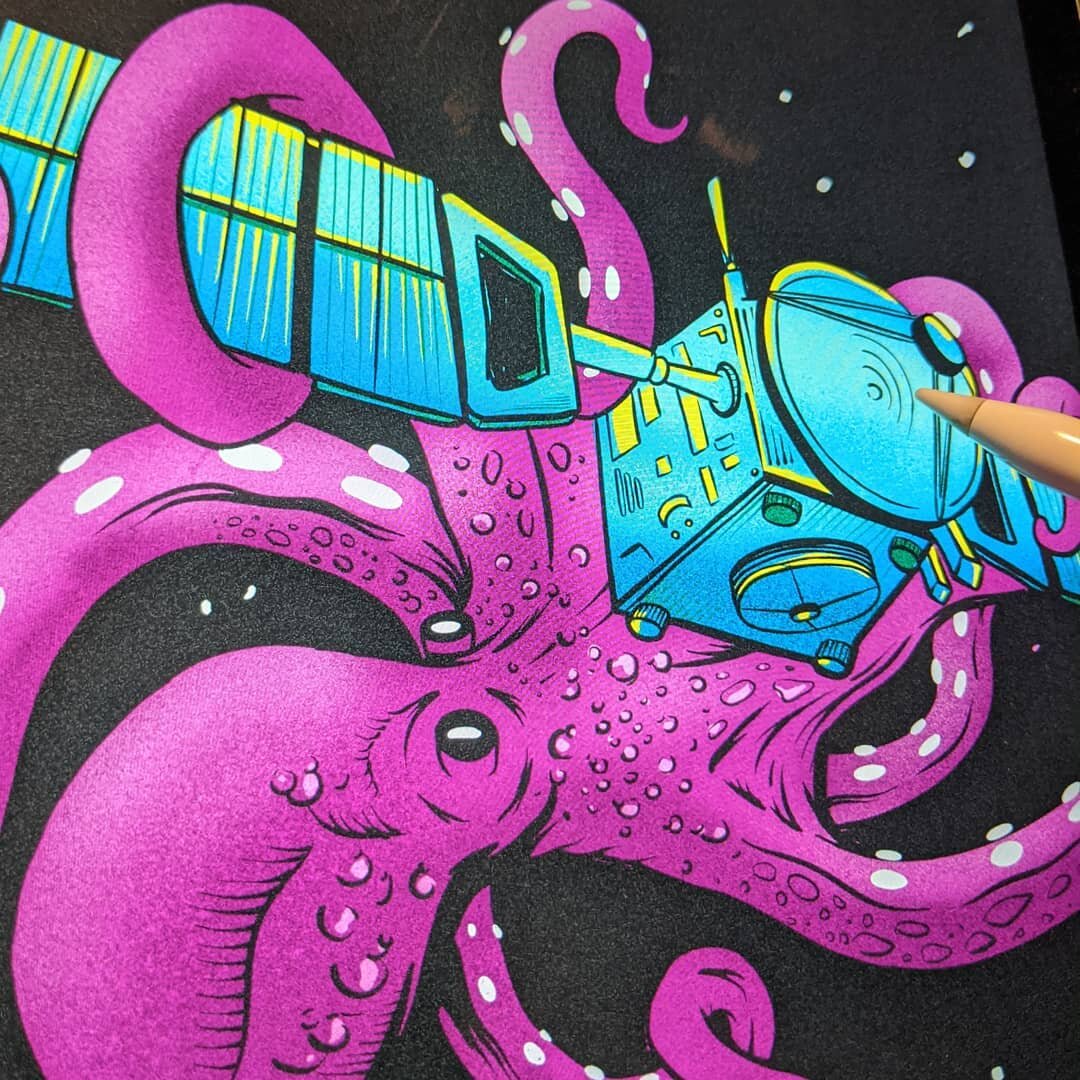 #progress shot of a new Octopus drawing..