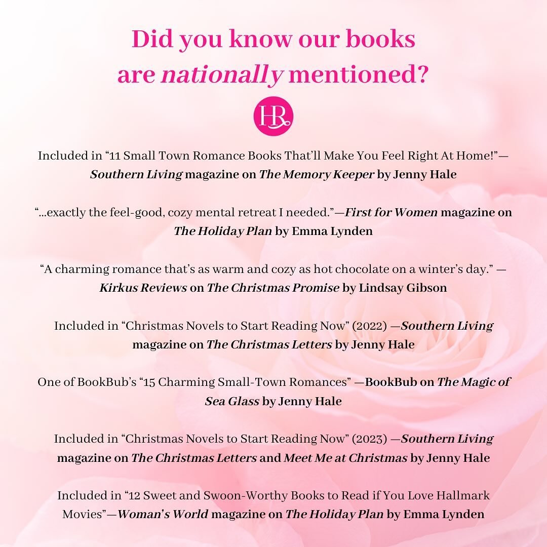 Did you know that our books are NATIONALLY mentioned? Including our debut authors! See what we&rsquo;re all about!
harpethroad.com

#excellenceinpublishing #breakingbarriers #womanownedandoperated #womanowned #romancepublishing #publishing #publishin