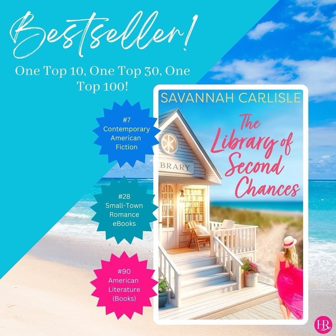 It&rsquo;s official! @savvycarlisle&rsquo;s The Library of Second Chances has hit the digital bestseller lists, reaching TOP TEN in Contemporary American Fiction!

#romance #romancebooks #romancereader #beachreads #beachread #beachreading #bookworm #