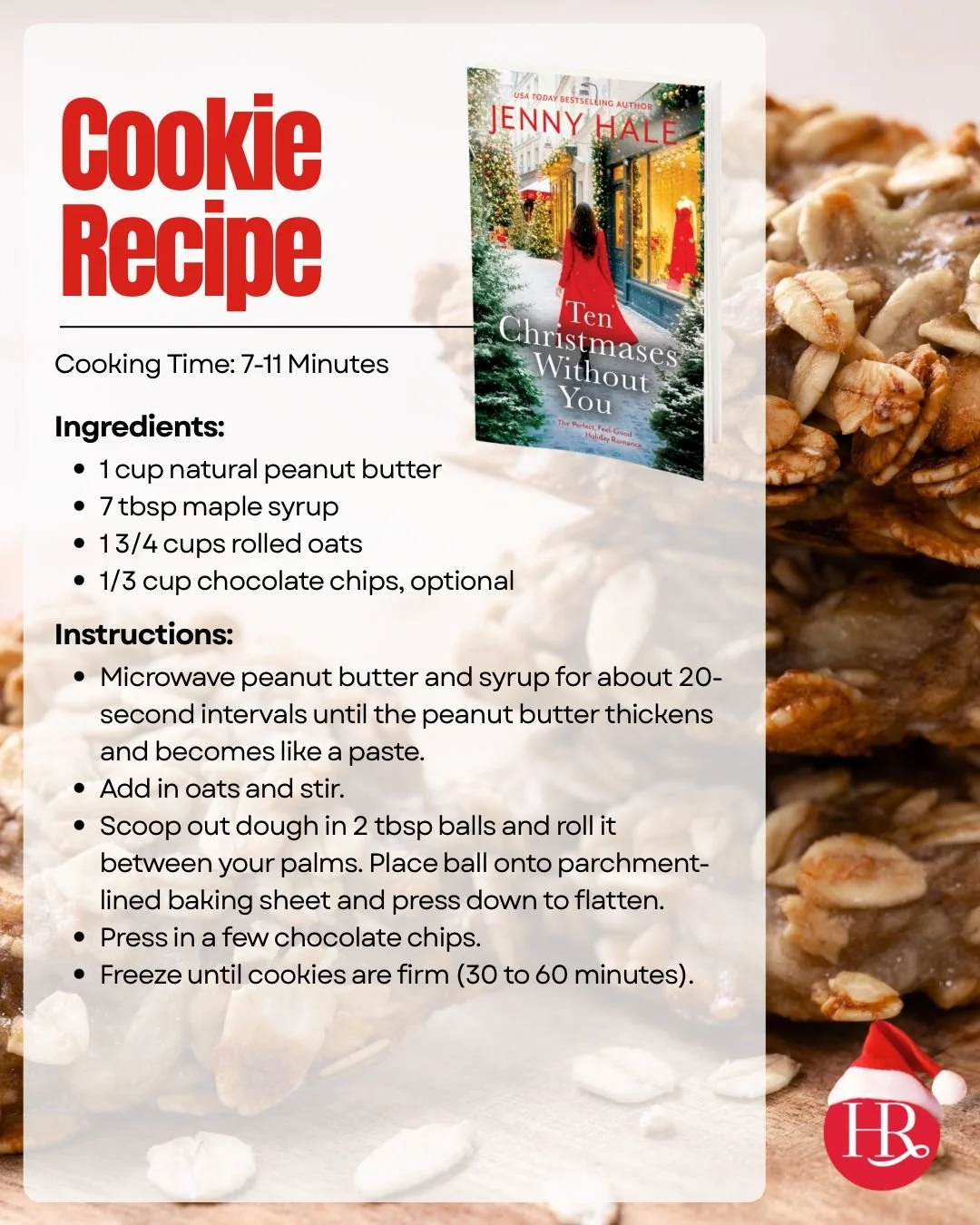 Whip up a cozy holiday treat inspired by @jhaleauthor&rsquo;s Ten Christmases Without You! 🍪✨ 

These no-bake peanut-butter oat cookies come together in minutes, which make them perfect for snacking while you dive into your next festive read!

#chri