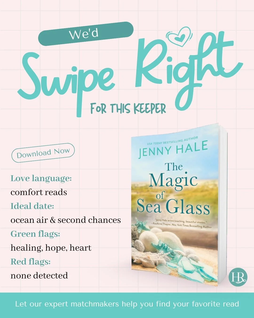 All February long, we&rsquo;re matchmaking readers with feel-good romances worth falling for&hellip; 

Starting with The Magic of Sea Glass by @jhaleauthor!

Swipe right on comfort, healing, and love by the sea. 🌊💙

#swiperight #booklove #tbr #roma