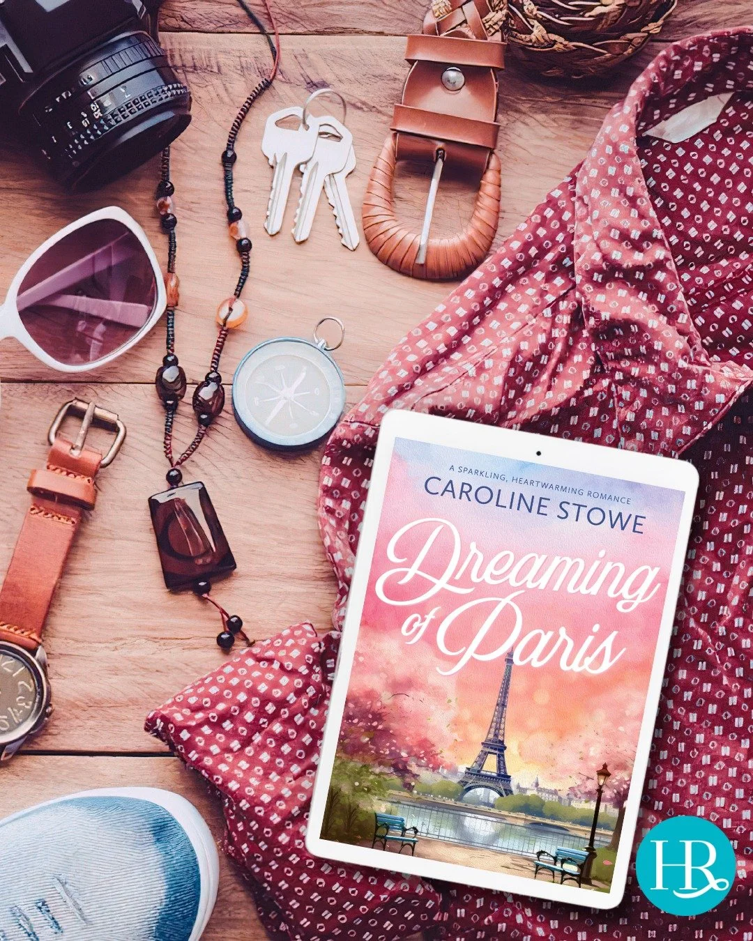 This sophisticated look is the perfect bookworm attire for Dreaming of Paris by @author_carolinestowe! Put on your favorite pink dress, add some chic accessories, grab your camera, and pack your book - you&rsquo;ve got a park bench calling your name!