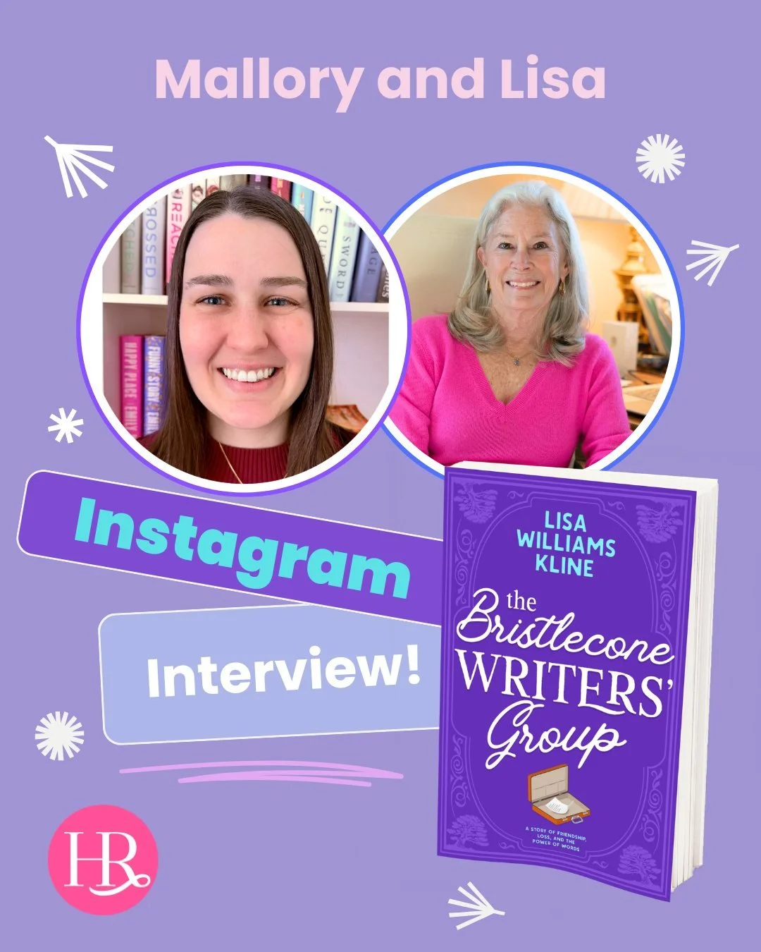 🚨 Author interview alert!! 🚨

We&rsquo;re so excited to chat with @lisawilliamskline about her new book, The Bristlecone Writers' Group! We&rsquo;ll be posting the full interview on Instagram tomorrow, May 1st at 4 PM Central, 5 PM Eastern, so be s