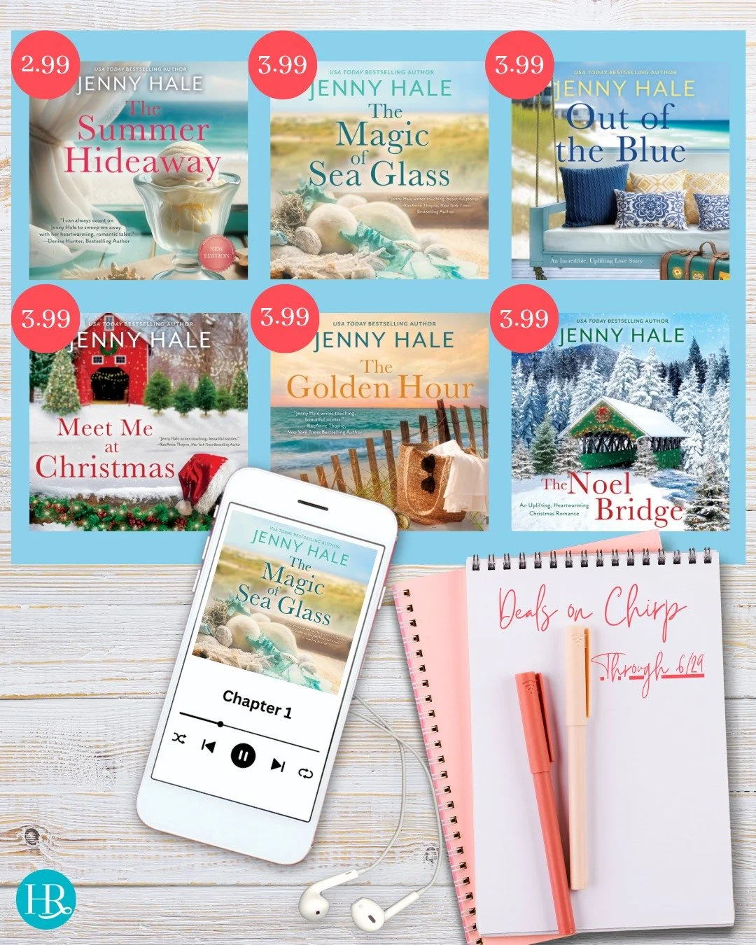 Chirp, chirp, chirp! 🐥

A little birdie told us that the audiobooks of several of @jhaleauthor's novels are on sale on Chirp until June 29th, 2026! They&rsquo;re the perfect books to listen to while doing your summer activities, like gardening, goin