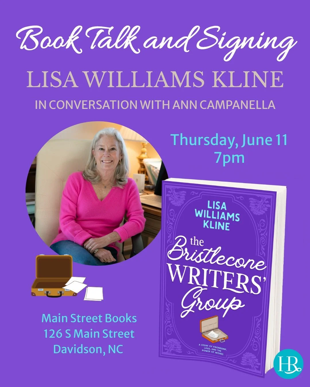 Q: What&rsquo;s better than chatting about books with other book lovers?
A: Nothing!

If you love author events as much as we do, then you&rsquo;re in luck! @lisawilliamskline is doing a book talk and signing at Main Street Books in Davidson, North C