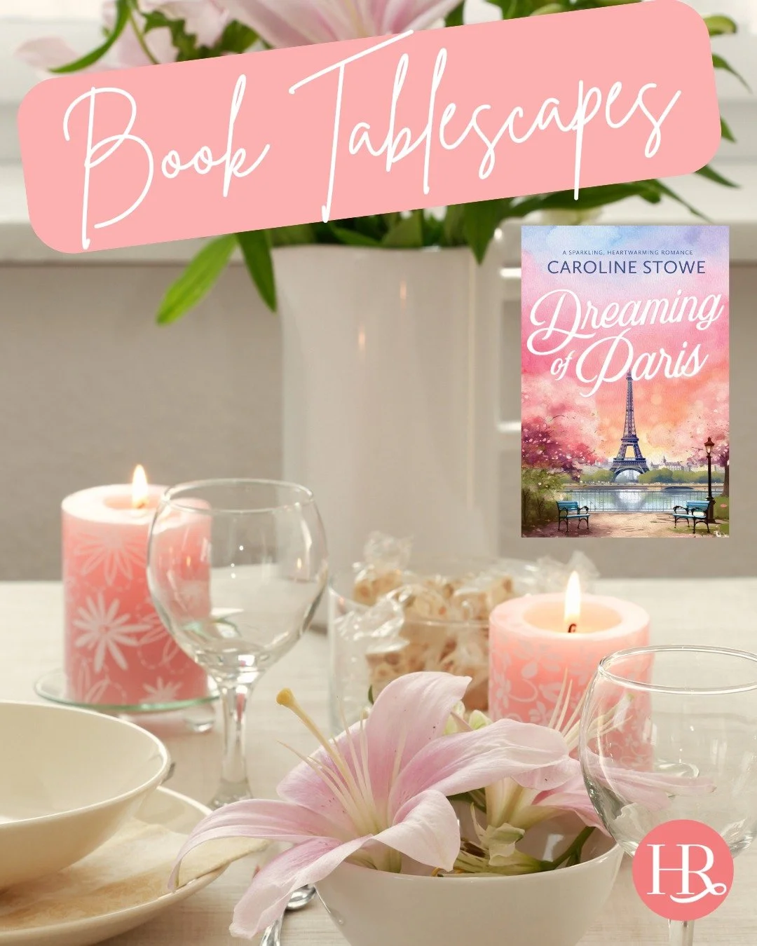 Time to set the table! If Dreaming of Paris by @author_carolinestowe were in charge of designing the tablescape, it would set out shimmering candles, pink lilies, and champagne glasses. This has us dreaming of hosting a whimsical dinner party! 🥂✨

S