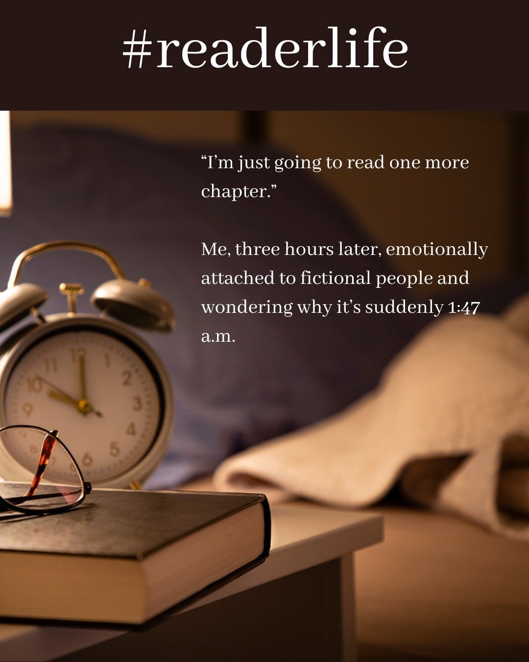 Oops! Time flies when you&rsquo;re reading a good book. 🤷🏻&zwj;♀️

Find your next 1:47 A.M. read at the link in our bio! 

#readerlife #readersgonnaread #bookloversofinstagram #harpethroad