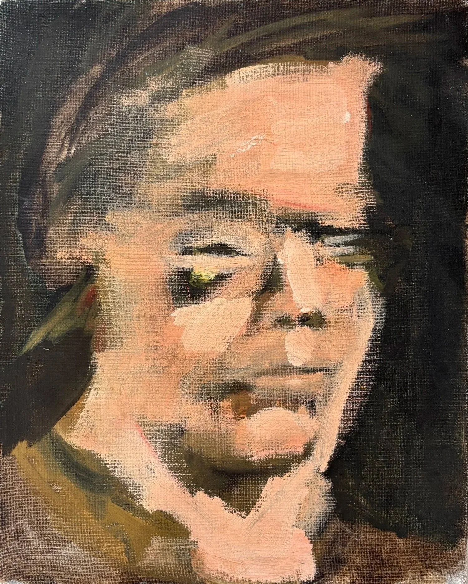 Self Portrait (painting demo) - 2021 - Oil on canvas - 14" x 11"