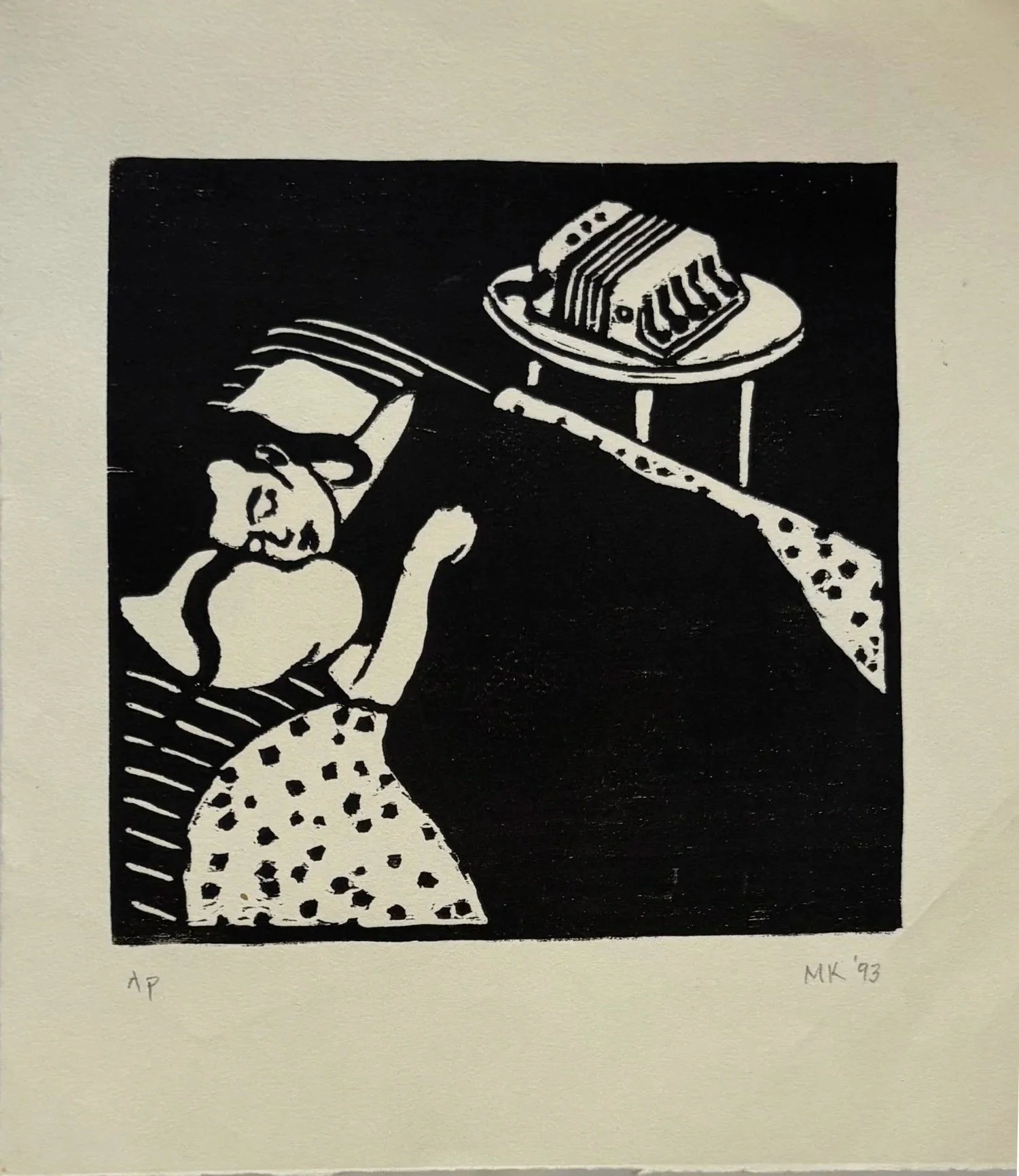 Hilary - 1993 - Woodcut - 9" x 8"