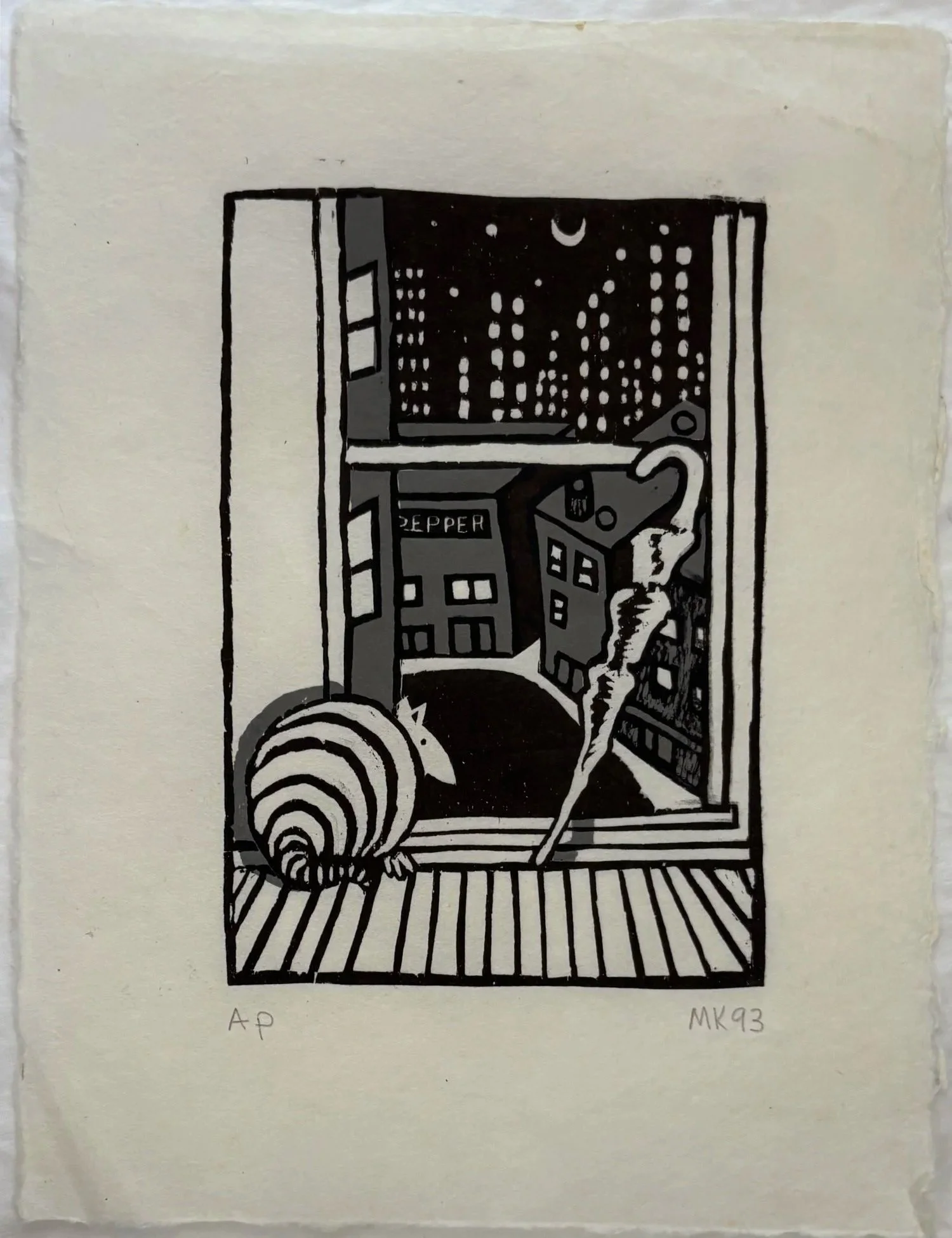 Untitled - Woodcut - 1993 - 10.5" x 8"
