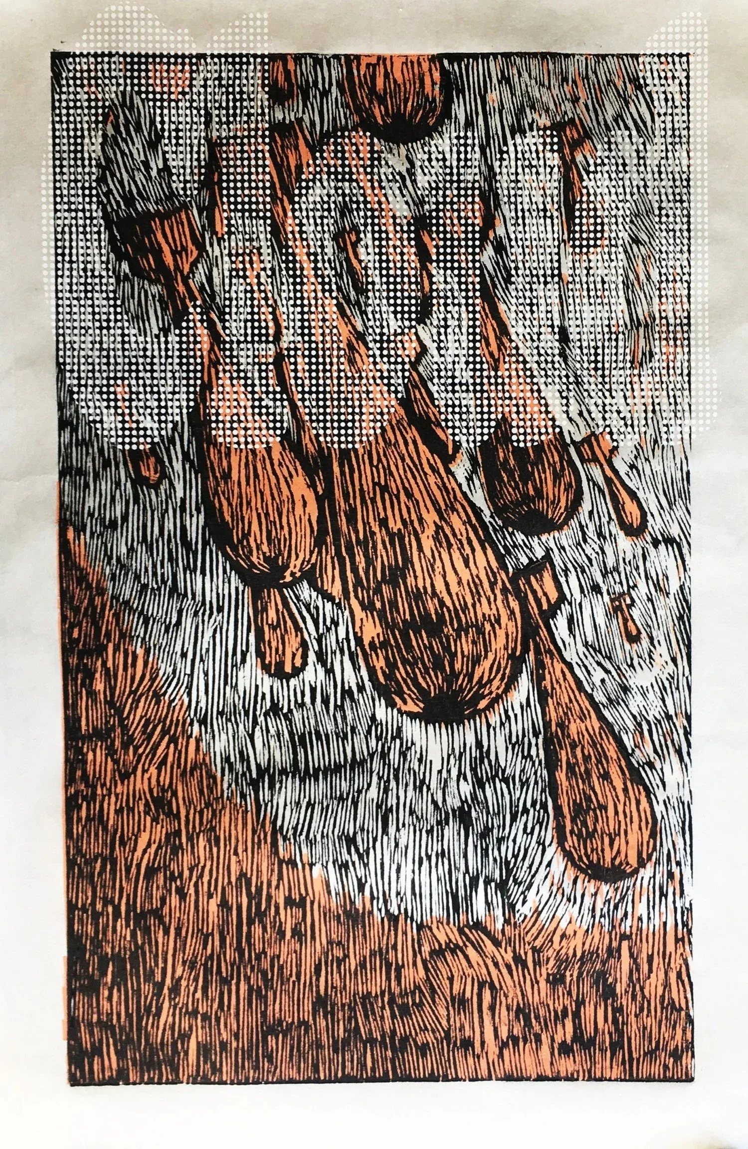 Cloud - 2019 - Woodcut & silkscreen - 26" x 17"