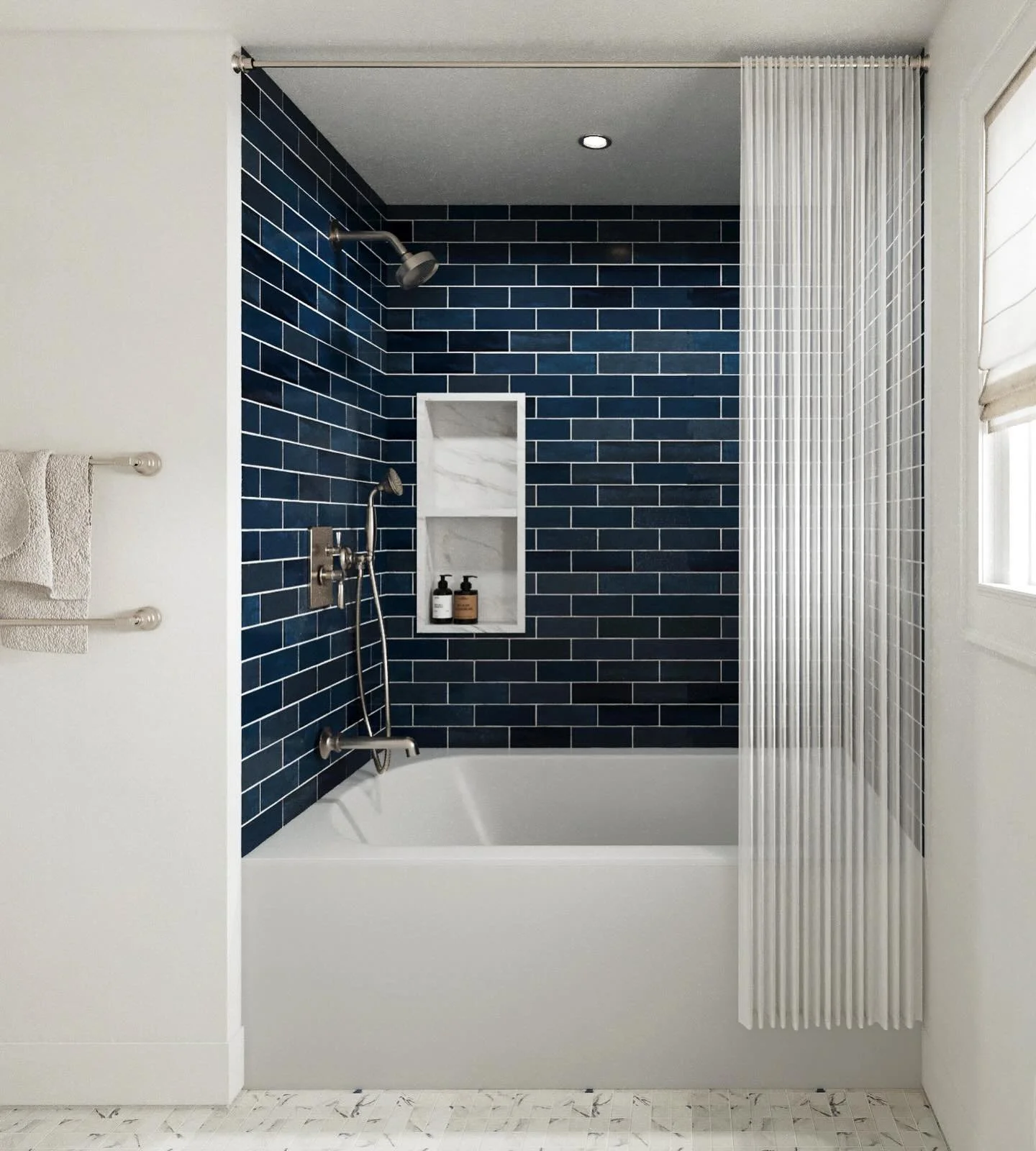 Some design progress for a classically blue renovation in a sweet 1920s bungalow. Swipe to see the selections. 

#bathroom #bathroominspo #bostoninteriordesigner #bathroomremodel #bathroomrenovation