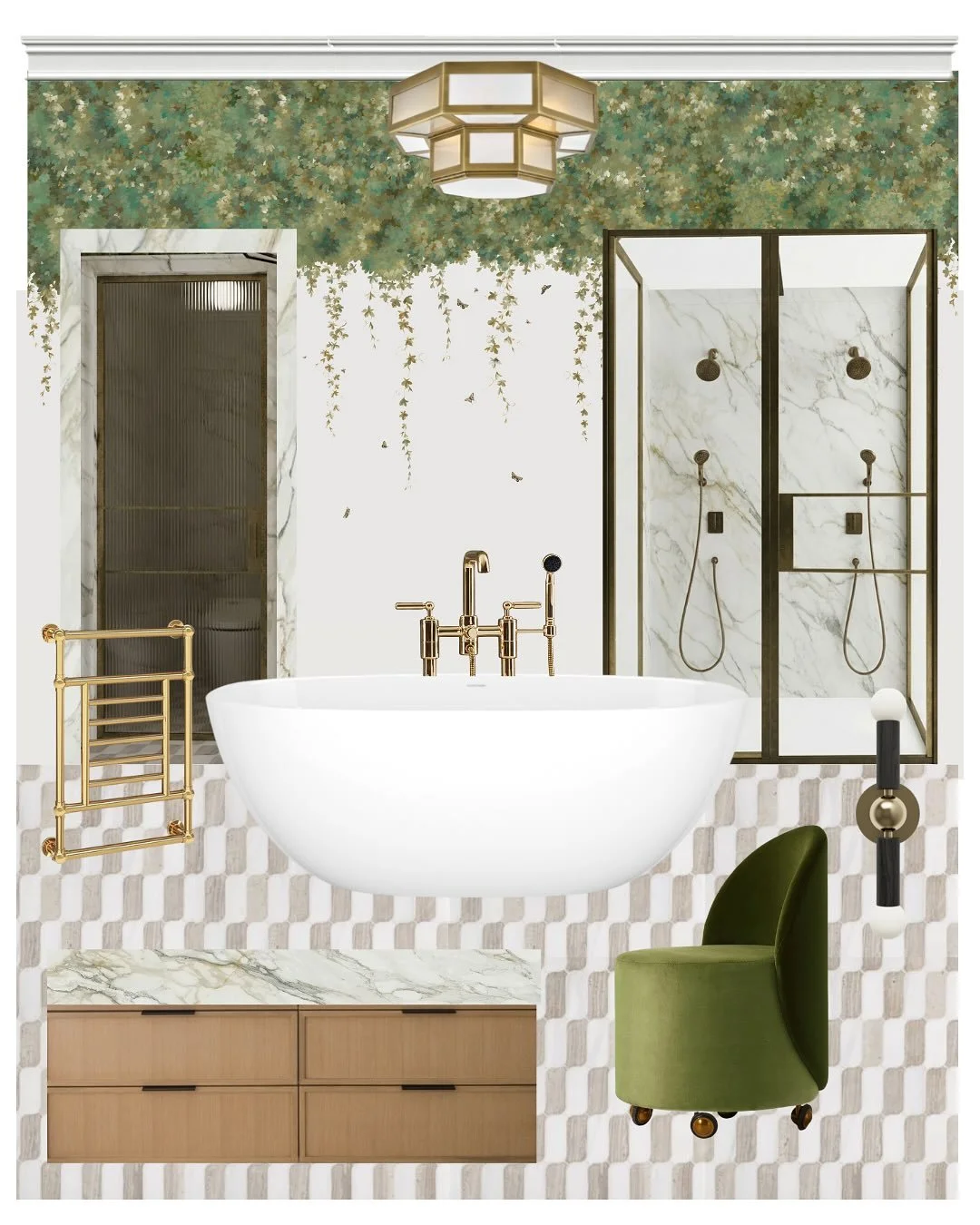 I&rsquo;m loving how the Deco Garden primary suite is turning out. Despite the traditional brownstone architecture, we&rsquo;re still finding ways to add personality. Bold colors, fun wallpaper, and fabulous lighting never did me wrong.

A home renov