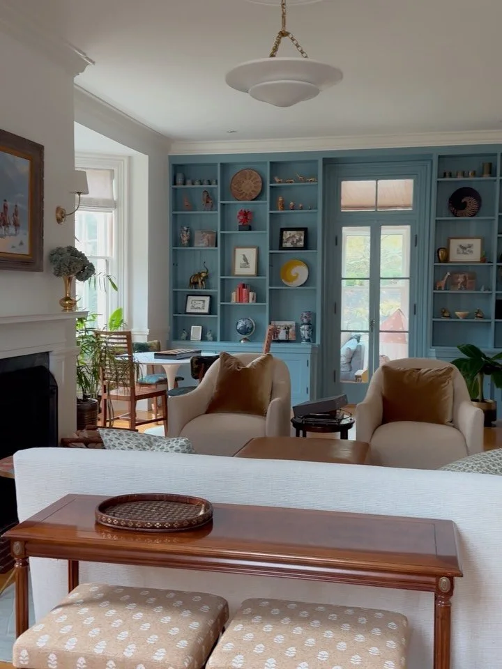 The second floor of project Jungle Chic may be under construction but it&rsquo;s crazy to see how how much the living room has changed since 2024!

The things paint, lighting updates, and well chosen furniture can do for a space! Swipe to see some of