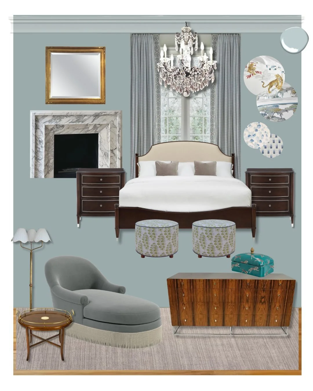 Project Jungle Chic + Marble &amp; Monkeys design boards. The two phases crossed over when my clients decided to renovate their primary suite. Here are some of the designs, plus renovation progress. 

Contractor: @hawthornbuilders