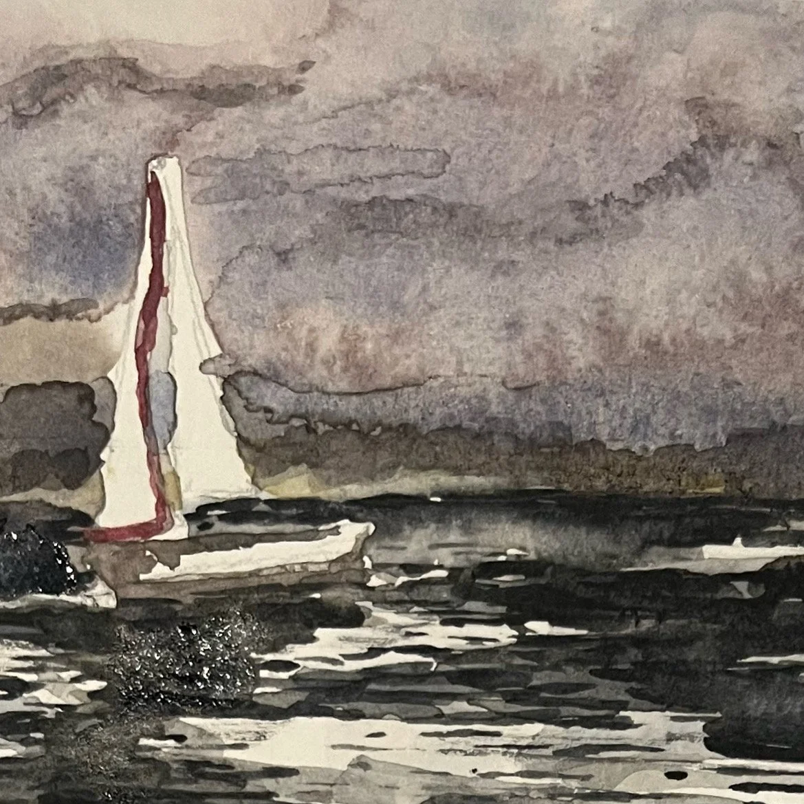 Sailboat Watercolor - SOLD