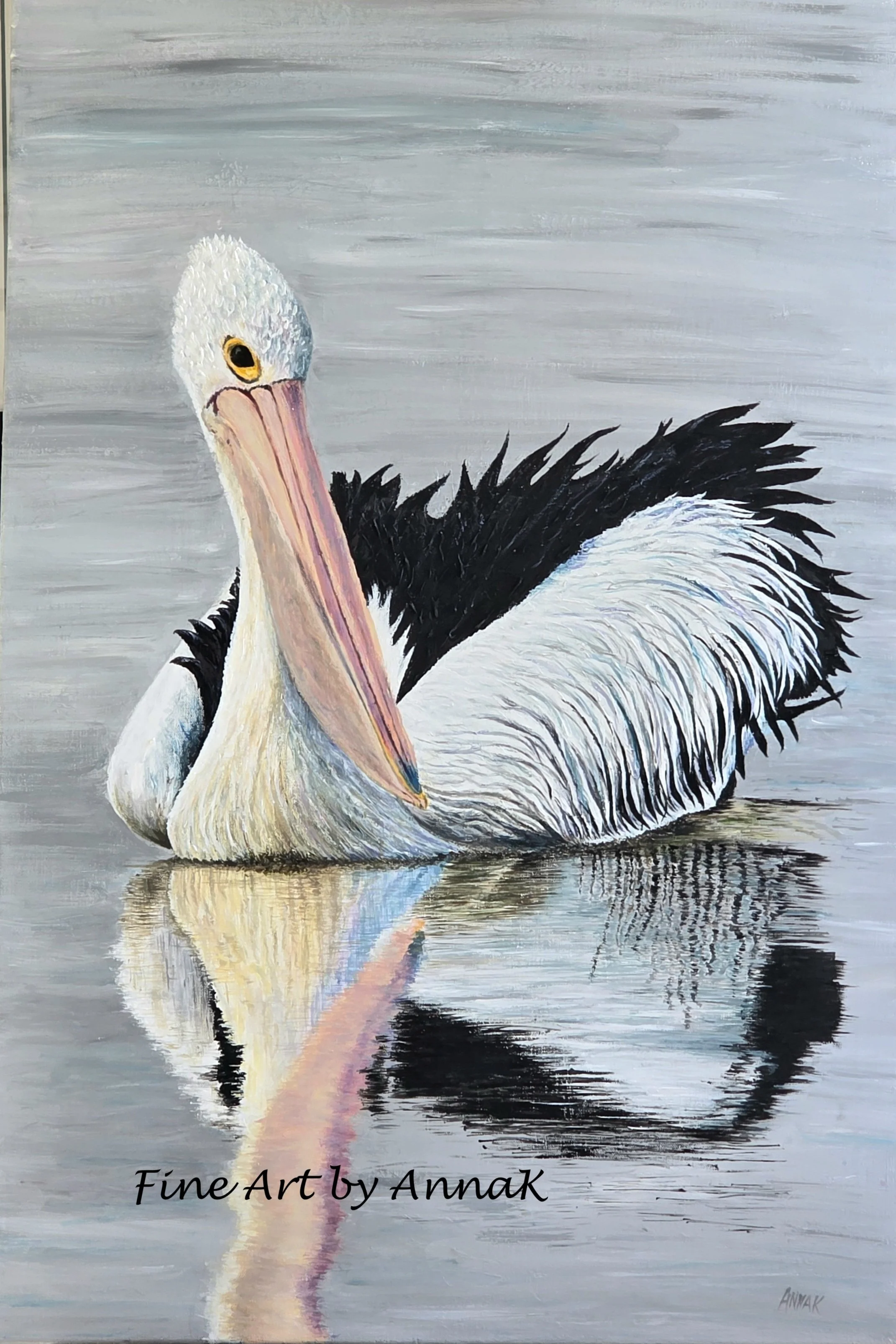 Reflections - Australian Pelican
Acrylic on Canvas 24" x 36"