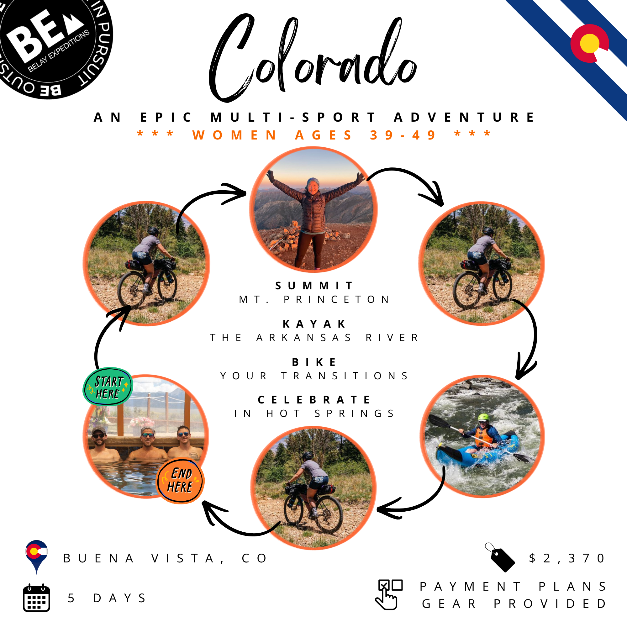 Colorado - Hike, Bike, Kayak, Soak - 5 Day (Women, 39-49 y/o)