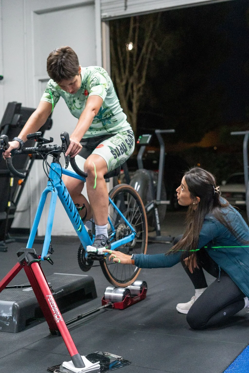 Dr. Susie Watkins during a Bike Fitting at Athletic Edge Physical Therapy