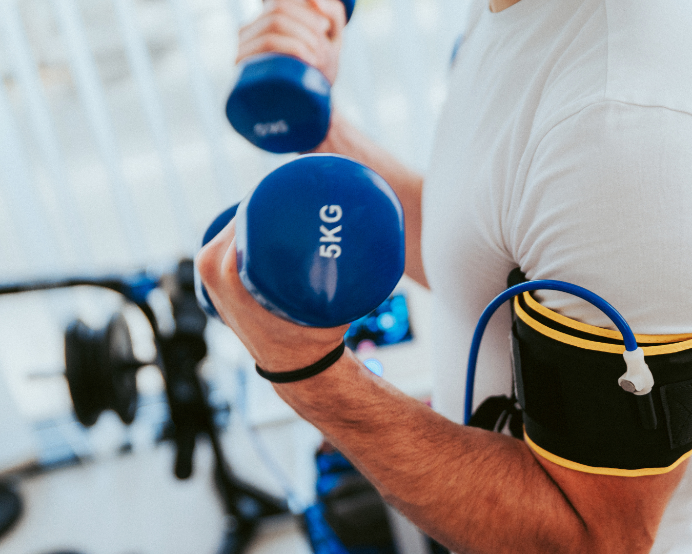 Patient getting BFR for injury recovery at Sports Physical Therapy