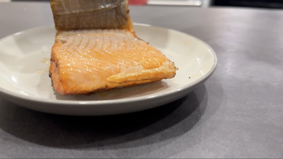 removing skin from air fryer salmon
