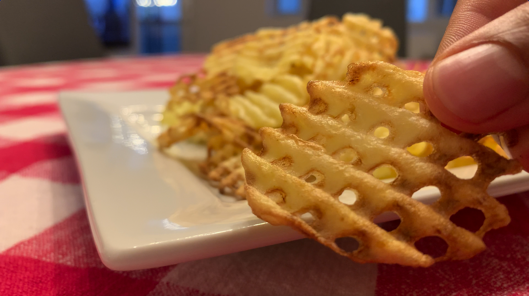 Oil Free Seasoned Waffle Fries in the Air Fryer - A Plantiful Path