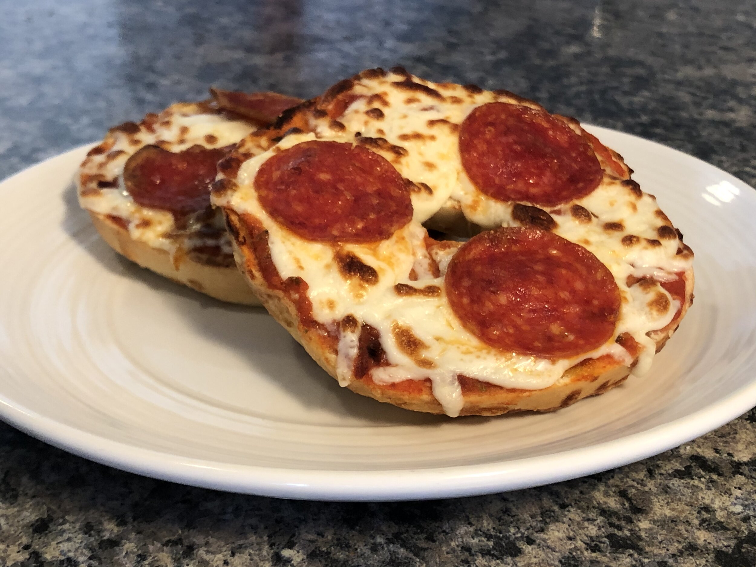 Pepperoni Pizza Bagel | How to Make Pizza Bagel in Oven | Easy Pizza ...