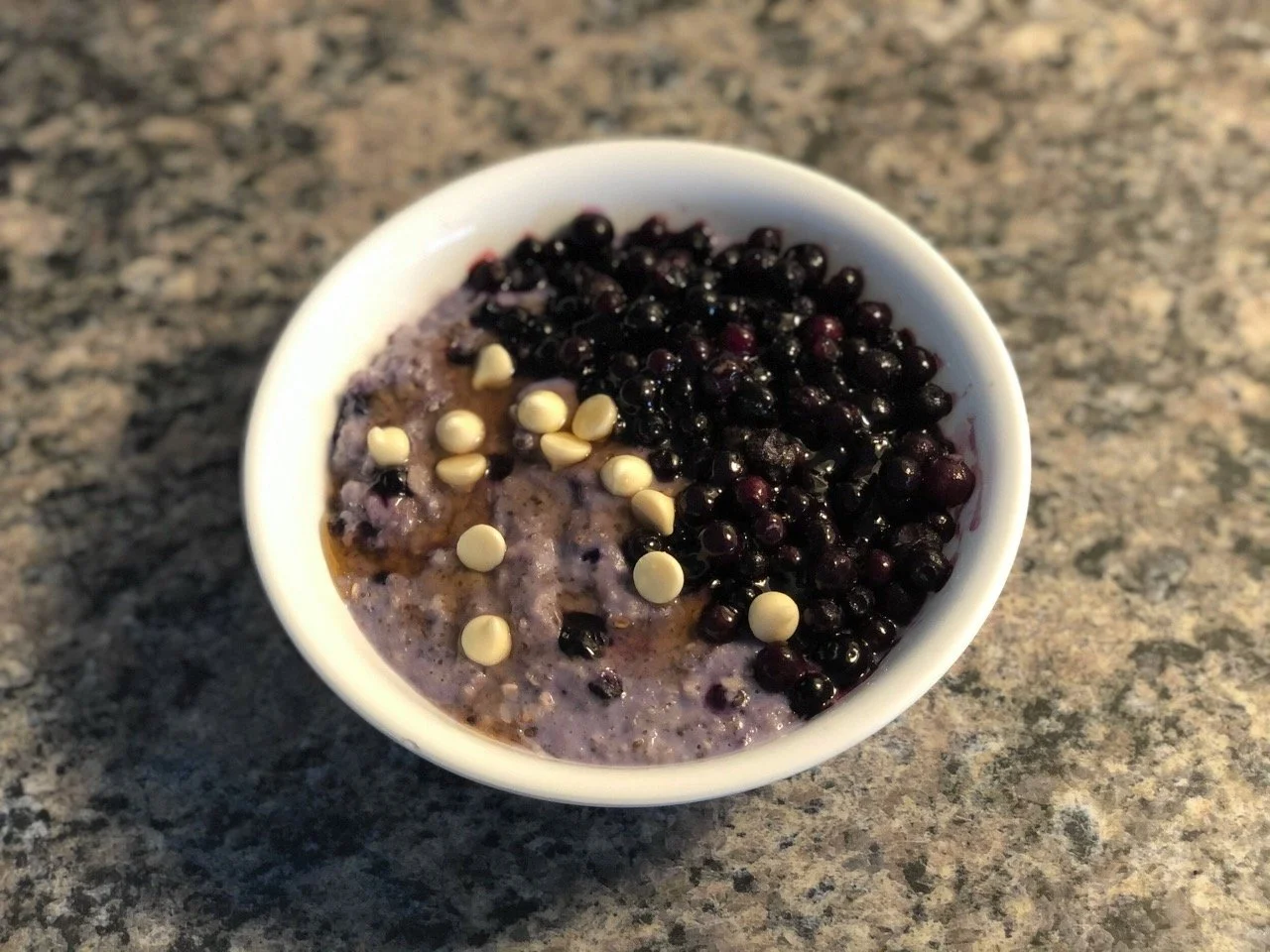 Blueberry Oatmeal with Honey and Chia Seeds