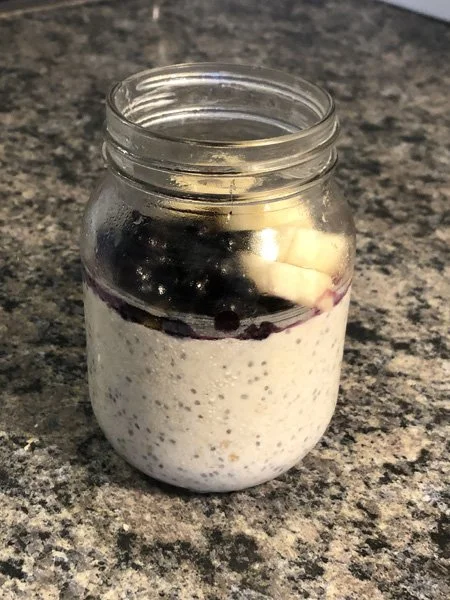 Sweet and Creamy Blueberry Cheesecake Overnight Oatmeal
