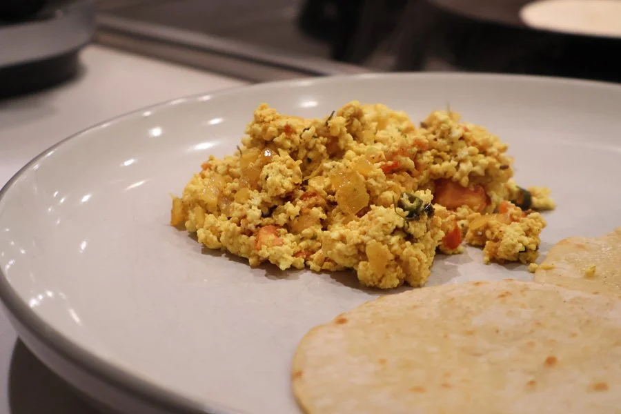 closeup of paneer bhurji