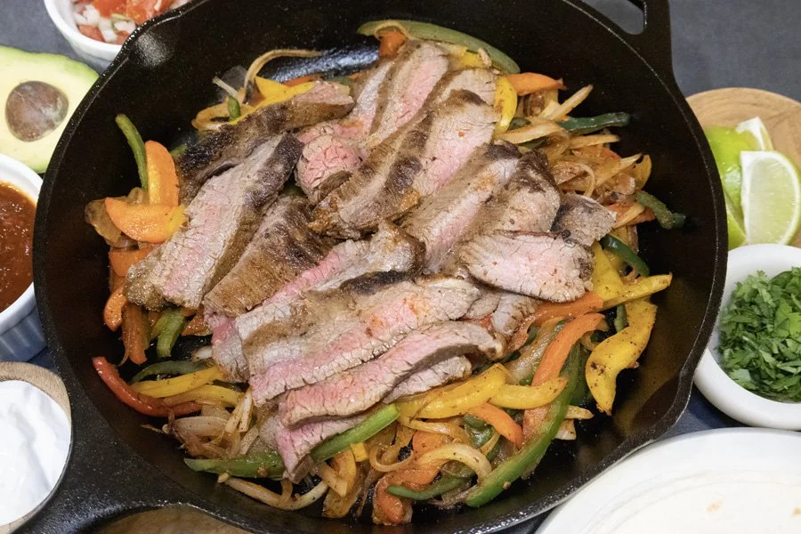 sizzling steak fajitas