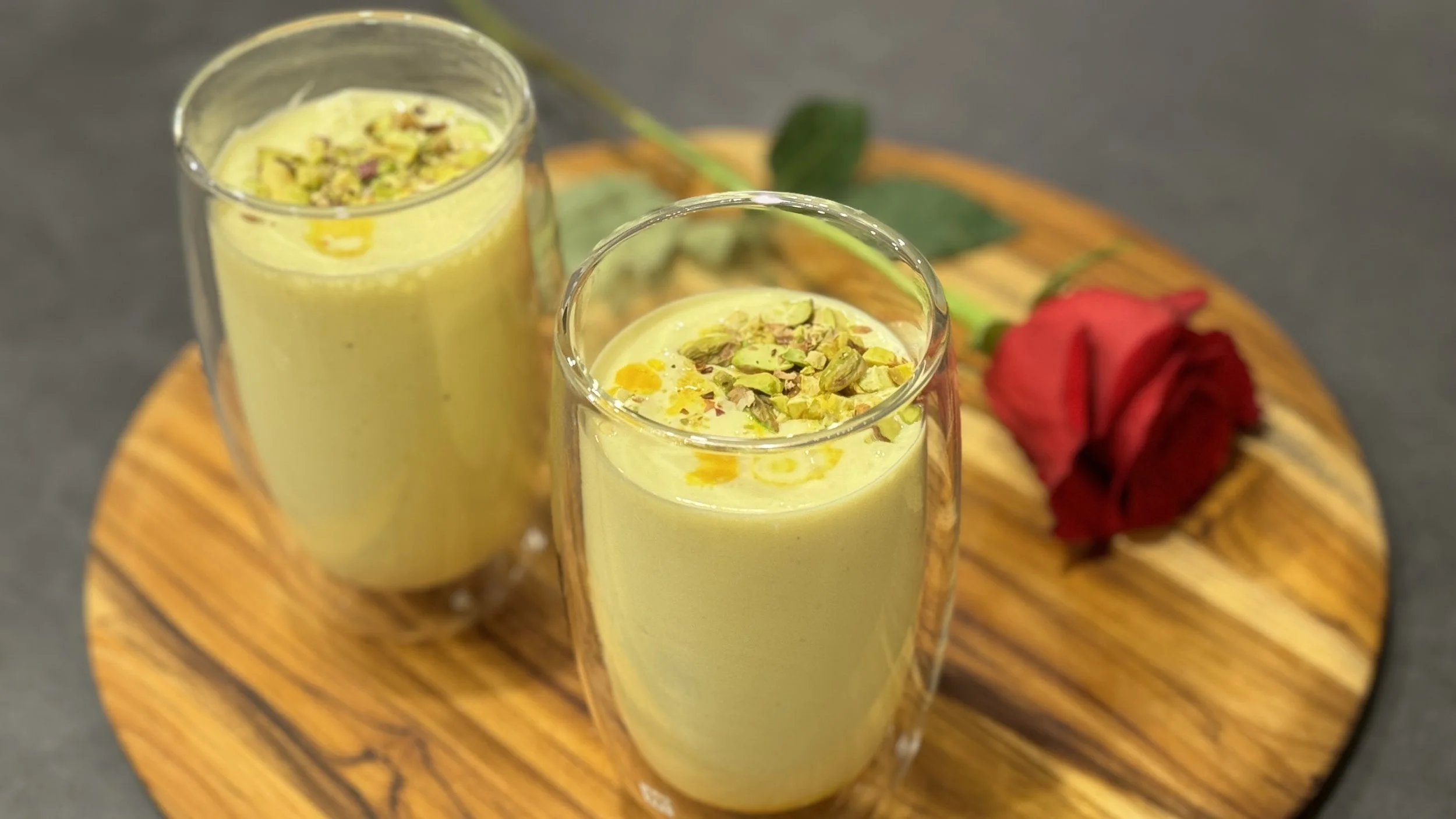 Kesar Pista Lassi - Indian Yogurt Drink with Saffron and Pistachios — Cooking with Anadi