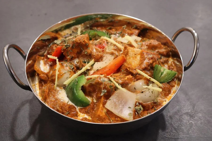 kadai paneer in a pan