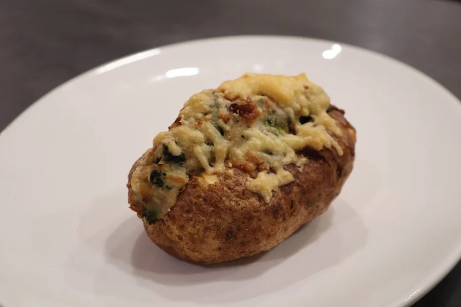 air fryer twice baked potatoes with colcannon photo