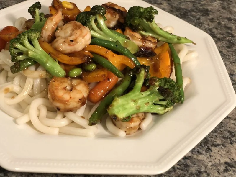 image of teriyaki shrimp stir fry
