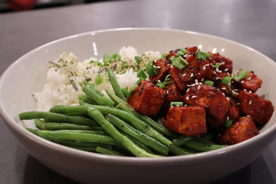 air fryer korean tofu bowl