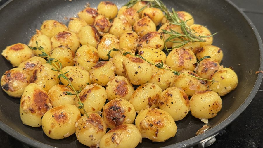butter and garlic herb sautéed baby potatoes