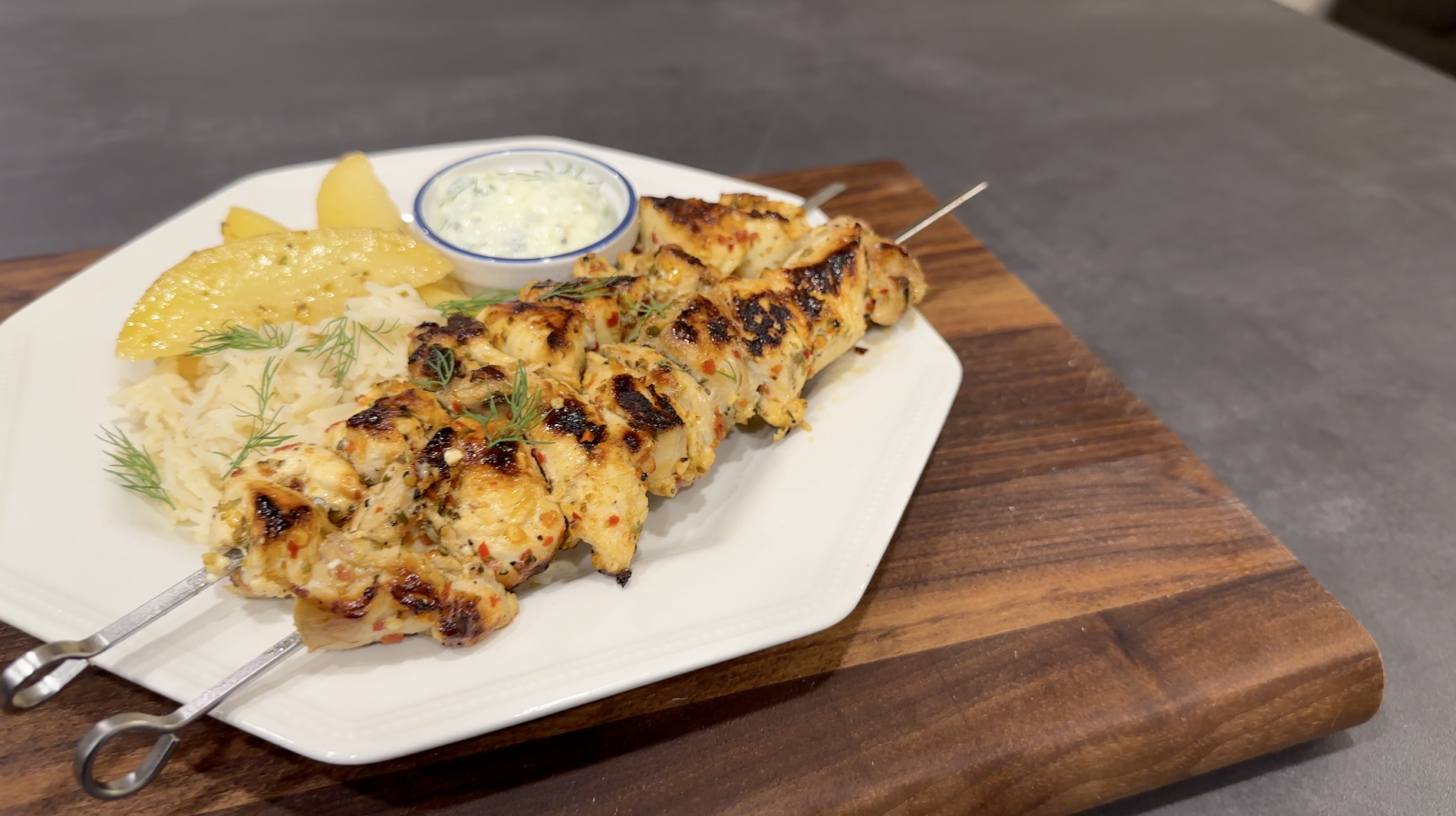 Grilled Greek Chicken Skewers – Cookin' with Mima