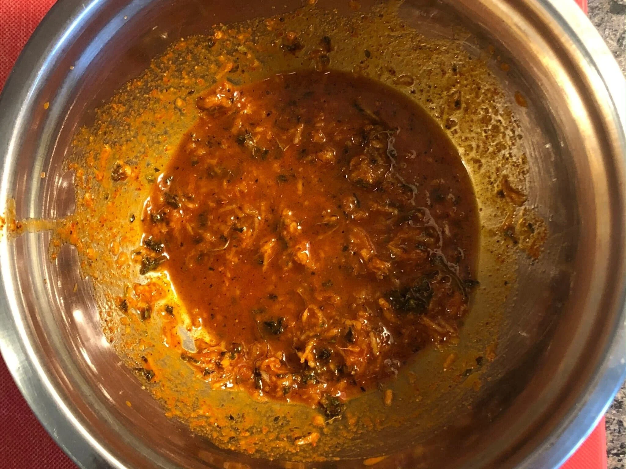 mixing marinade ingredients together