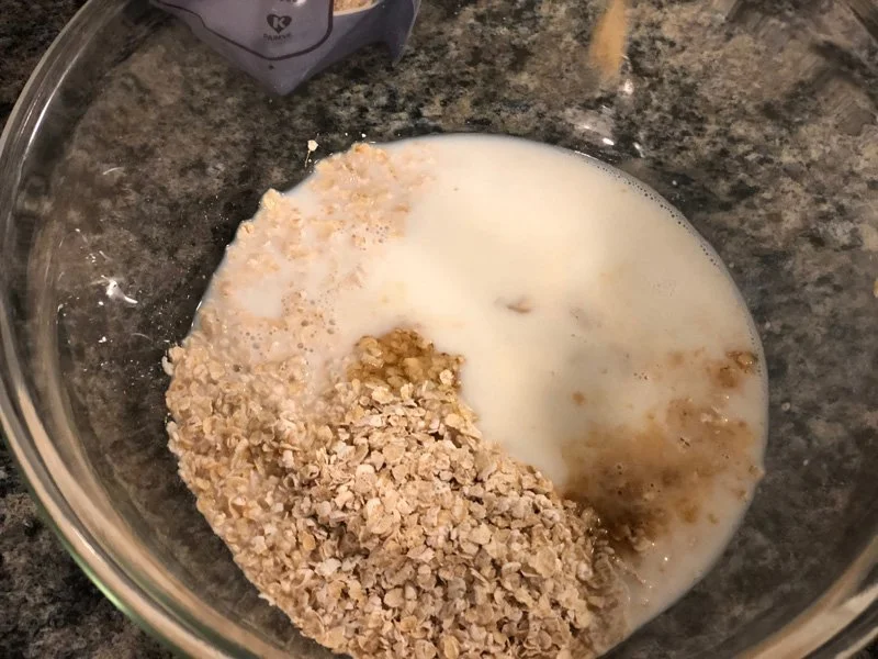 adding ingredients to bowl