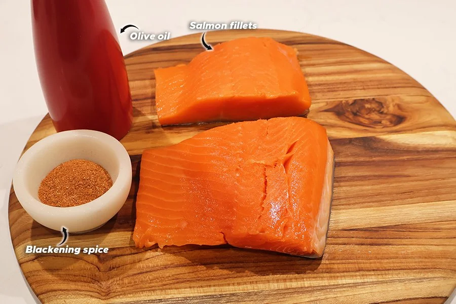 ingredients for air fryer blackened salmon