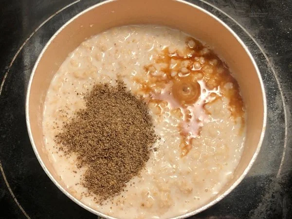 chia seeds and vanilla added