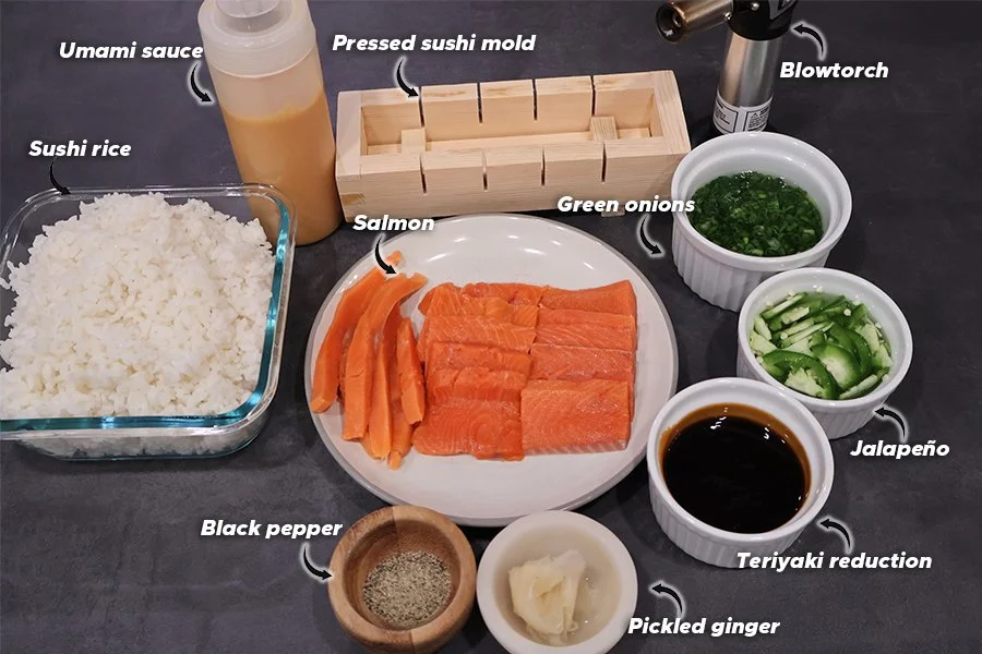ingredients for pressed sushi